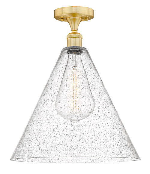 INNOVATIONS 616-1F-SG-GBC-164 Berkshire 1 16 inch Semi-Flush Mount Satin Gold