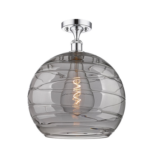 INNOVATIONS 516-1C-PC-G1213-14SM Deco Swirl 1 Light 13.75 inch Semi-Flush Mount Polished Chrome