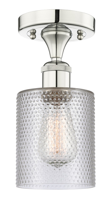 INNOVATIONS 616-1F-PN-G112 Cobbleskill 1 5 inch Semi-Flush Mount Polished Nickel