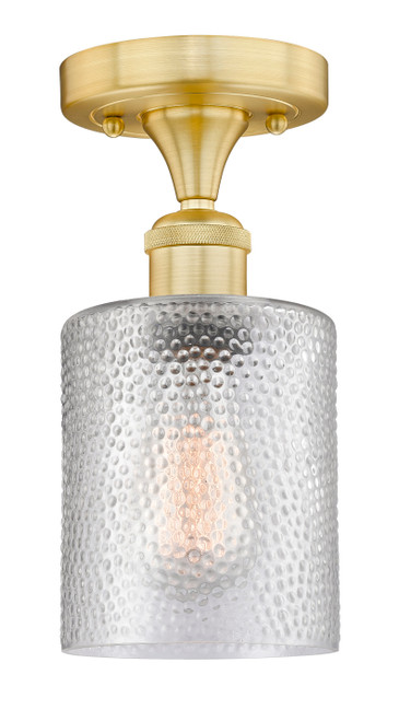 INNOVATIONS 616-1F-SG-G112 Cobbleskill 1 5 inch Semi-Flush Mount Satin Gold
