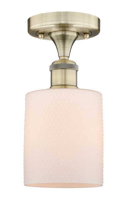 INNOVATIONS 616-1F-AB-G111 Cobbleskill 1 5 inch Semi-Flush Mount Antique Brass