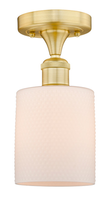 INNOVATIONS 616-1F-SG-G111 Cobbleskill 1 5 inch Semi-Flush Mount Satin Gold
