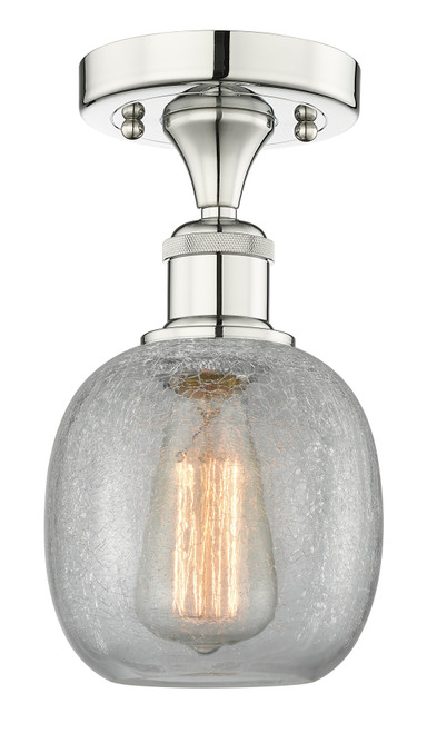 INNOVATIONS 616-1F-PN-G105 Belfast 1 6 inch Semi-Flush Mount Polished Nickel