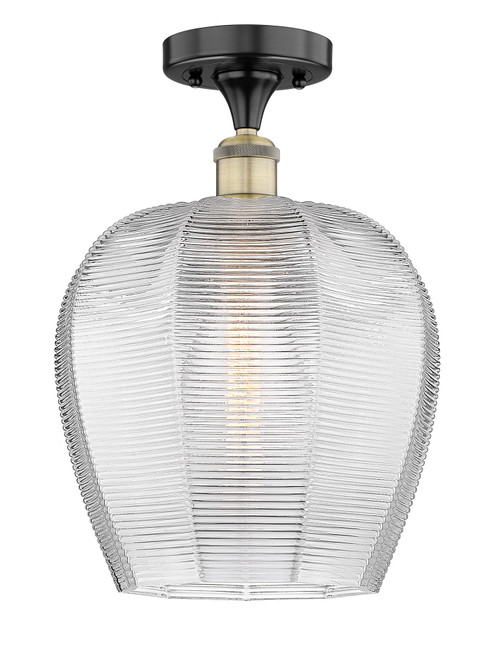 INNOVATIONS 616-1F-BAB-G462-12 Norfolk 1 11.75 inch Semi-Flush Mount Black Antique Brass