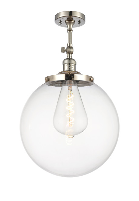 INNOVATIONS 201F-PN-G202-14 Beacon 1 Light 14 inch Semi-Flush Mount Polished Nickel