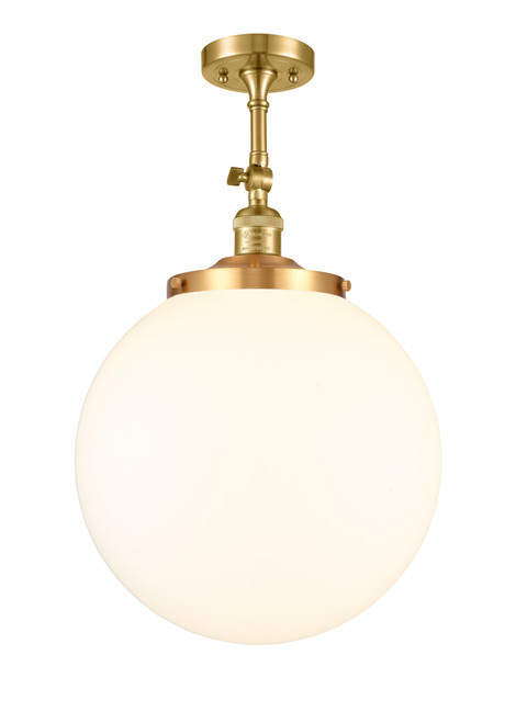 INNOVATIONS 201F-SG-G201-14 Beacon 1 Light 14 inch Semi-Flush Mount Satin Gold