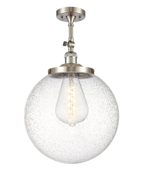 INNOVATIONS 201F-SN-G204-14 Beacon 1 Light 14 inch Semi-Flush Mount Brushed Satin Nickel INNOVATIONS 201F-SN-G204-14 Beacon 1 Light 14 inch Semi-Flush Mount Brushed Satin Nickel