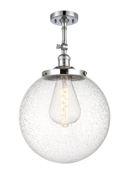 INNOVATIONS 201F-PC-G204-14 Beacon 1 Light 14 inch Semi-Flush Mount Polished Chrome