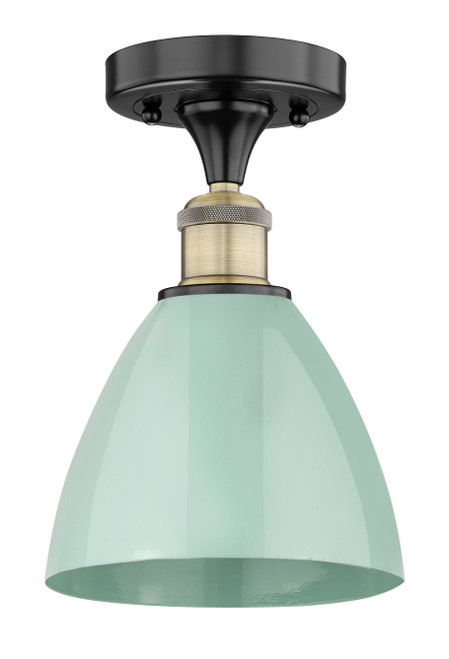 INNOVATIONS 616-1F-BAB-MBD-75-SF Edison 1 7.5 inch Semi-Flush Mount Black Antique Brass