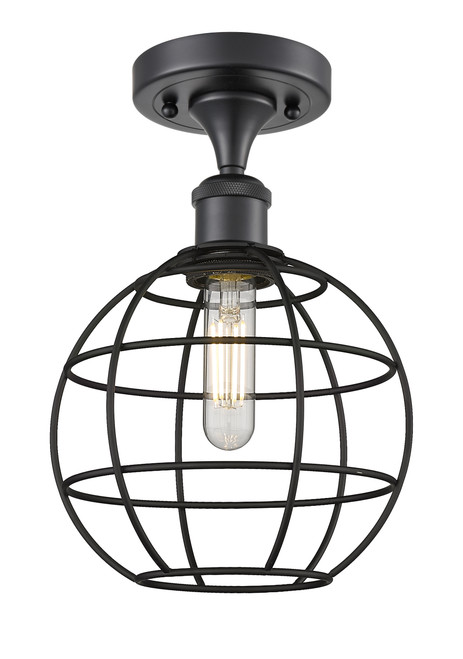 INNOVATIONS 516-1C-BK-CE-8-BK Lake Placid 1 8 inch Semi-Flush Mount Matte Black INNOVATIONS 516-1C-BK-CE-8-BK Lake Placid 1 8 inch Semi-Flush Mount Matte Black