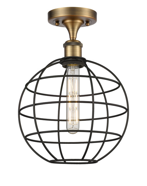 INNOVATIONS 516-1C-BB-CE-10-BK Lake Placid 1 10 inch Semi-Flush Mount Brushed Brass INNOVATIONS 516-1C-BB-CE-10-BK Lake Placid 1 10 inch Semi-Flush Mount Brushed Brass