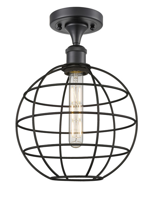 INNOVATIONS 516-1C-BK-CE-10-BK Lake Placid 1 10 inch Semi-Flush Mount Matte Black