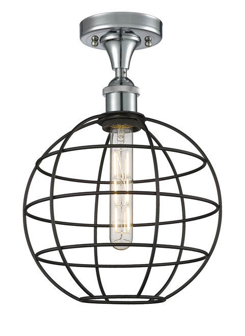 INNOVATIONS 516-1C-PC-CE-10-BK Lake Placid 1 10 inch Semi-Flush Mount Polished Chrome