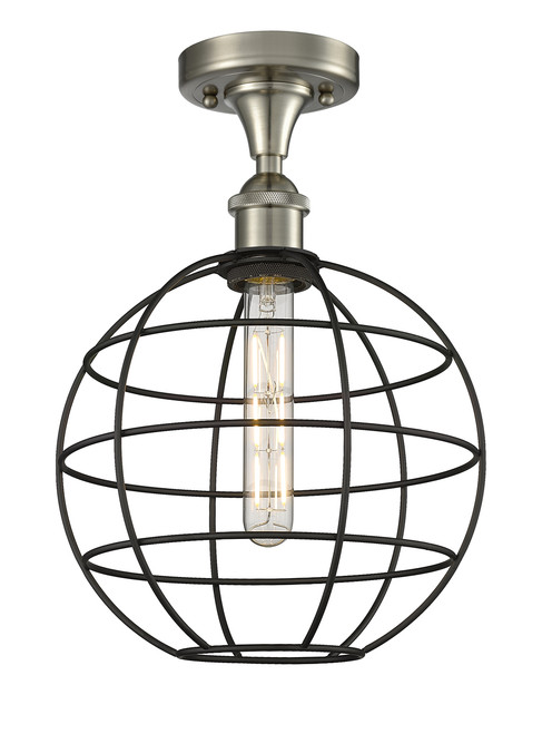 INNOVATIONS 516-1C-SN-CE-10-BK Lake Placid 1 10 inch Semi-Flush Mount Satin Nickel