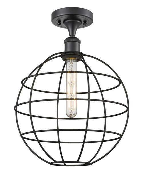 INNOVATIONS 516-1C-BK-CE-12-BK Lake Placid 1 12 inch Semi-Flush Mount Matte Black