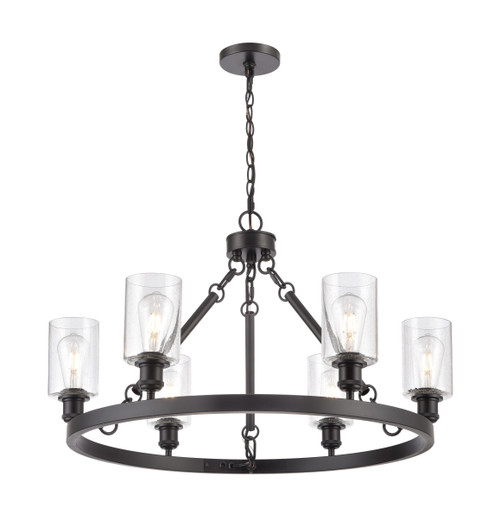INNOVATIONS 830-BK-G804 Saloon 6 30 inch Chandelier Matte Black