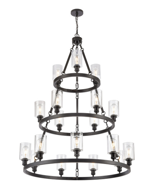INNOVATIONS 82034-BK-G804 Saloon 18 40 inch Chandelier Matte Black