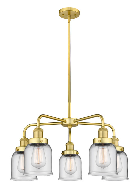 INNOVATIONS 916-5CR-SG-G52 Edison 5 23 inch Chandelier Satin Gold