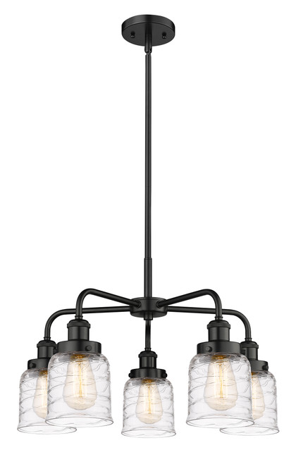 INNOVATIONS 916-5CR-BK-G513 Cone 5 23 inch Chandelier Matte Black