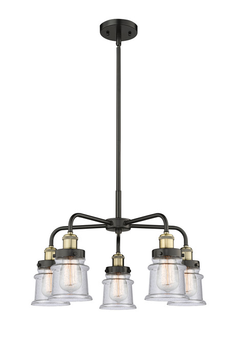 INNOVATIONS 916-5CR-BAB-G184S Canton 5 23.25 inch Chandelier Black Antique Brass