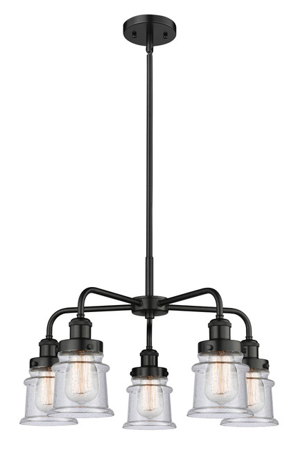 INNOVATIONS 916-5CR-BK-G184S Canton 5 23.25 inch Chandelier Matte Black