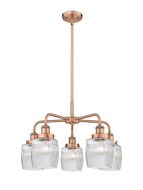 INNOVATIONS 916-5CR-AC-G302 Colton 5 23.5 inch Chandelier Antique Copper