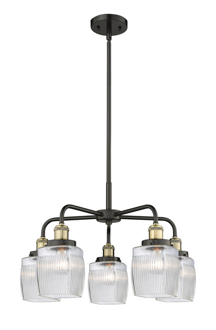 INNOVATIONS 916-5CR-BAB-G302 Colton 5 23.5 inch Chandelier Black Antique Brass