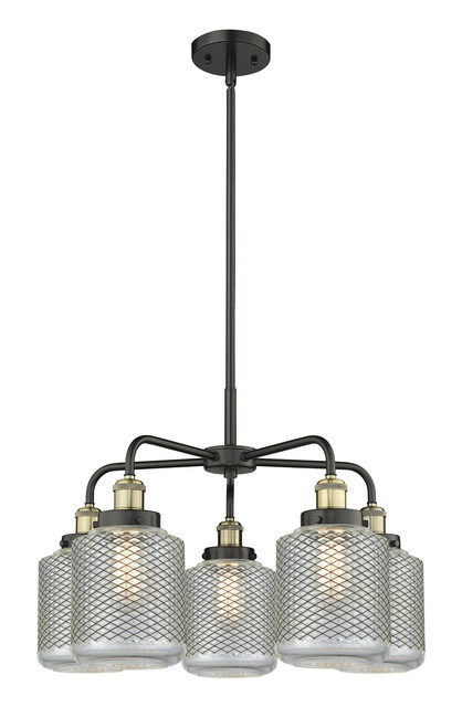 INNOVATIONS 916-5CR-BAB-G262 Edison 5 24 inch Chandelier Black Antique Brass