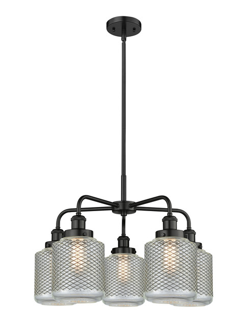 INNOVATIONS 916-5CR-BK-G262 Edison 5 24 inch Chandelier Matte Black