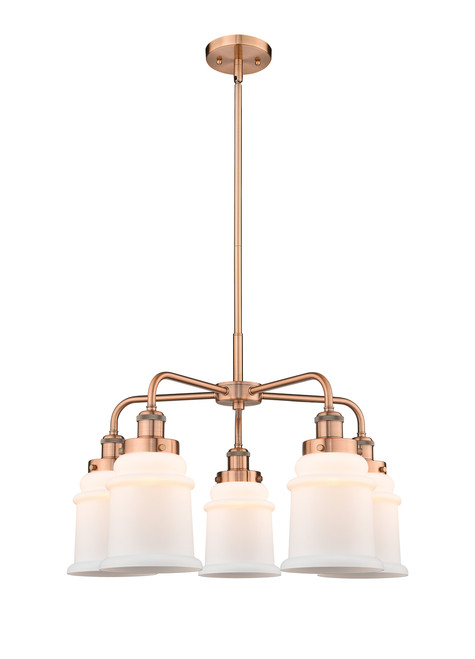 INNOVATIONS 916-5CR-AC-G181 Canton 5 24 inch Chandelier Antique Copper