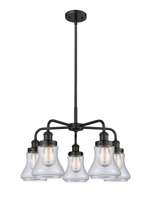 INNOVATIONS 916-5CR-BK-G192 Bellmont 5 24 inch Chandelier Matte Black