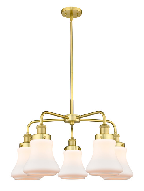INNOVATIONS 916-5CR-SG-G191 Bellmont 5 24 inch Chandelier Satin Gold