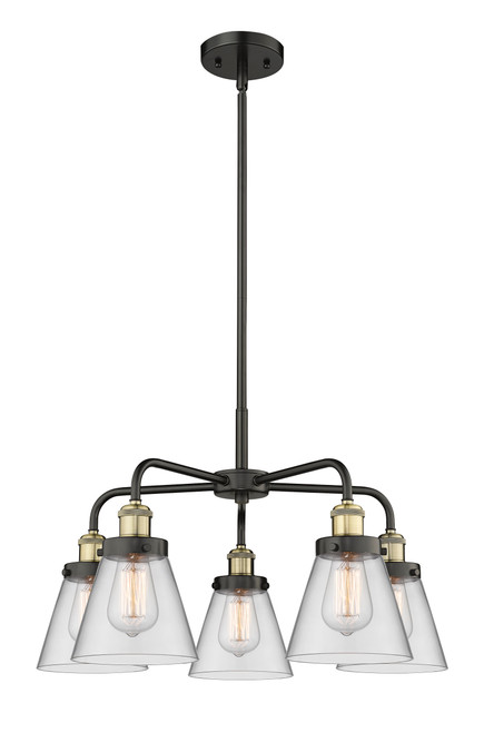 INNOVATIONS 916-5CR-BAB-G62 Cone 5 24.25 inch Chandelier Black Antique Brass