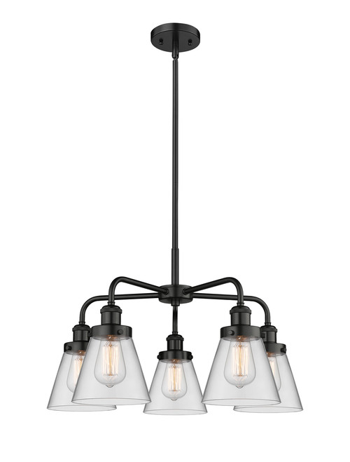 INNOVATIONS 916-5CR-BK-G62 Cone 5 24.25 inch Chandelier Matte Black