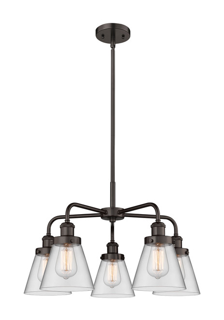 INNOVATIONS 916-5CR-OB-G62 Cone 5 24.25 inch Chandelier Oil Rubbed Bronze