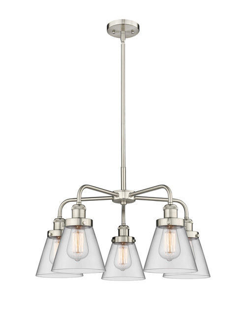 INNOVATIONS 916-5CR-SN-G62 Cone 5 24.25 inch Chandelier Satin Nickel