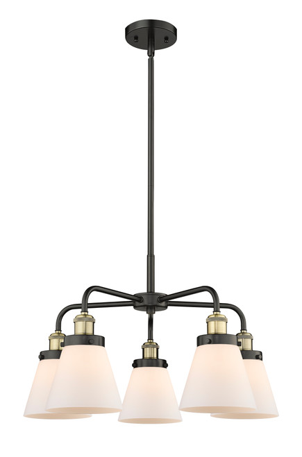 INNOVATIONS 916-5CR-BAB-G61 Cone 5 24.25 inch Chandelier Black Antique Brass