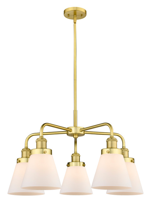 INNOVATIONS 916-5CR-SG-G61 Cone 5 24.25 inch Chandelier Satin Gold