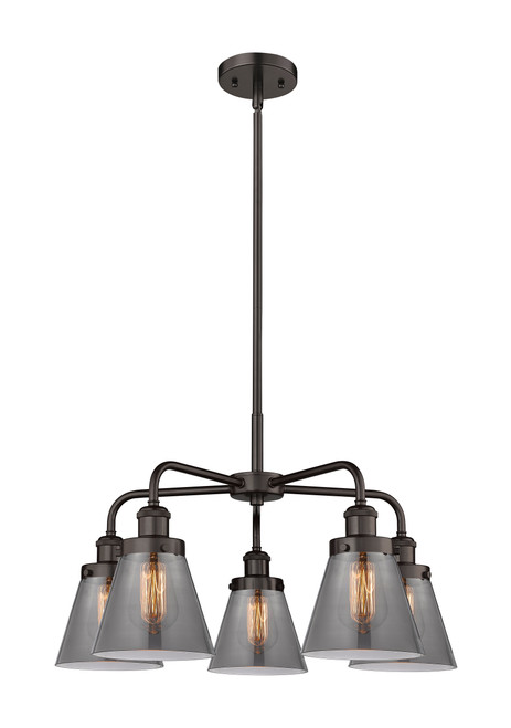 INNOVATIONS 916-5CR-OB-G63 Cone 5 24.25 inch Chandelier Oil Rubbed Bronze