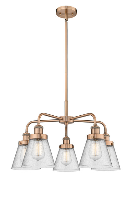 INNOVATIONS 916-5CR-AC-G64 Cone 5 24.25 inch Chandelier Antique Copper