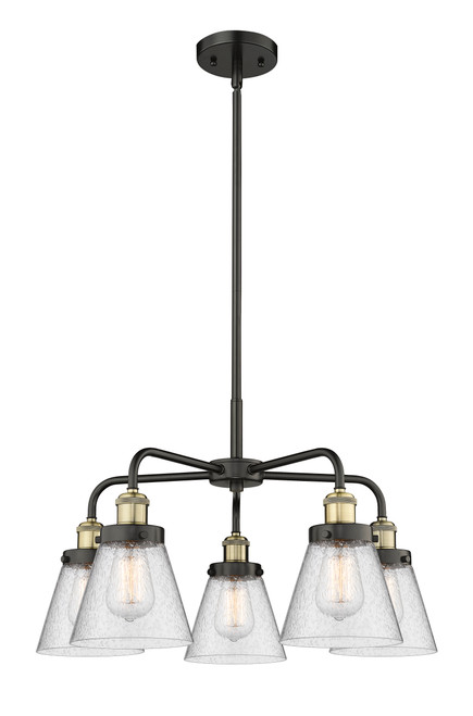 INNOVATIONS 916-5CR-BAB-G64 Cone 5 24.25 inch Chandelier Black Antique Brass