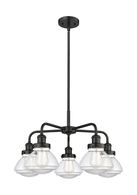 INNOVATIONS 916-5CR-BK-G322 Olean 5 24.5 inch Chandelier Matte Black