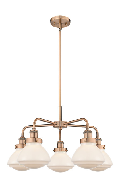 INNOVATIONS 916-5CR-AC-G321 Olean 5 24.5 inch Chandelier Antique Copper