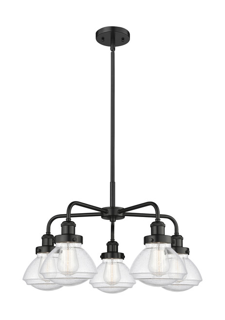 INNOVATIONS 916-5CR-BK-G324 Olean 5 24.5 inch Chandelier Matte Black
