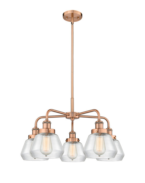 INNOVATIONS 916-5CR-AC-G172 Fulton 5 24.5 inch Chandelier Antique Copper