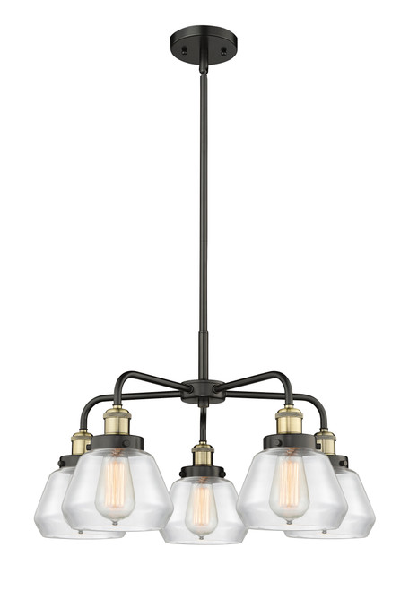 INNOVATIONS 916-5CR-BAB-G172 Fulton 5 24.5 inch Chandelier Black Antique Brass