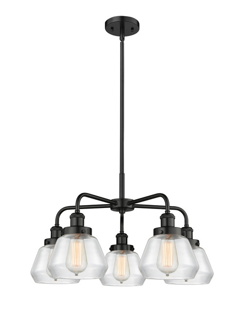 INNOVATIONS 916-5CR-BK-G172 Fulton 5 24.5 inch Chandelier Matte Black
