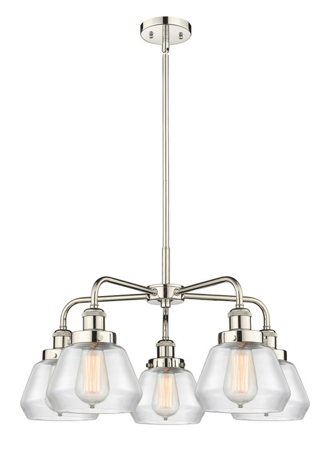 INNOVATIONS 916-5CR-PN-G172 Fulton 5 24.5 inch Chandelier Polished Nickel