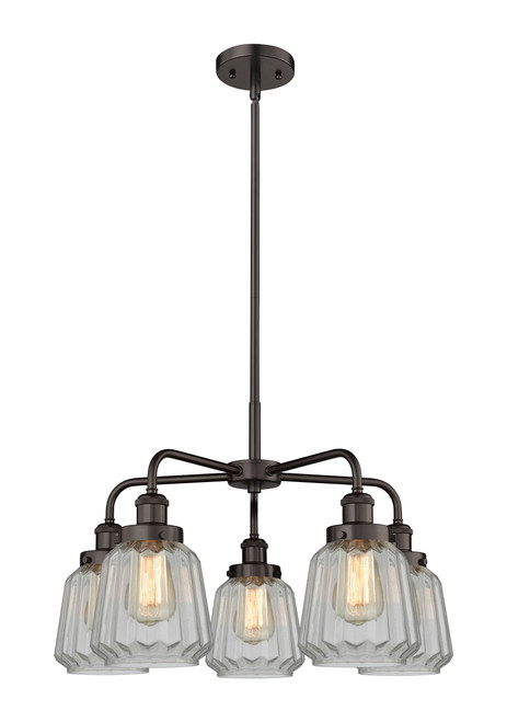 INNOVATIONS 916-5CR-OB-G142 Chatham 5 24.5 inch Chandelier Oil Rubbed Bronze