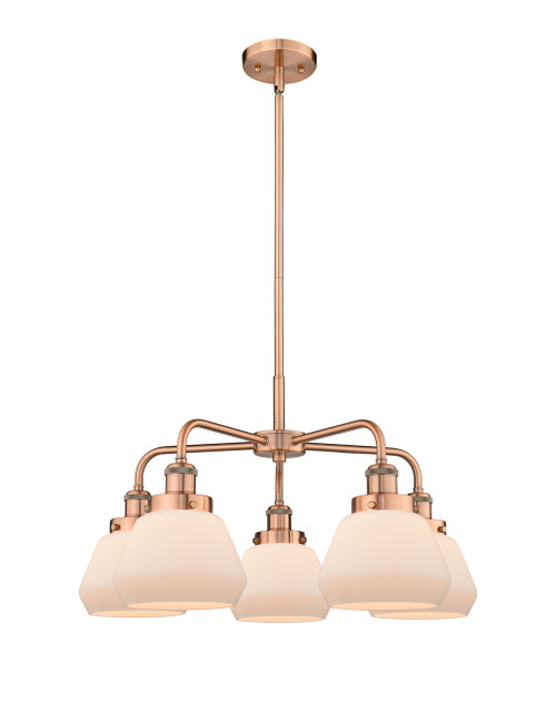 INNOVATIONS 916-5CR-AC-G171 Fulton 5 24.5 inch Chandelier Antique Copper
